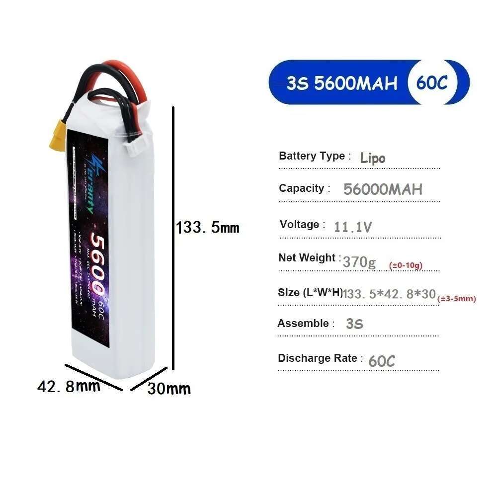 TERANTY 5600MAH 60C 2S 3S 4S 6 - Lipo Battery 4S 评论和价格
