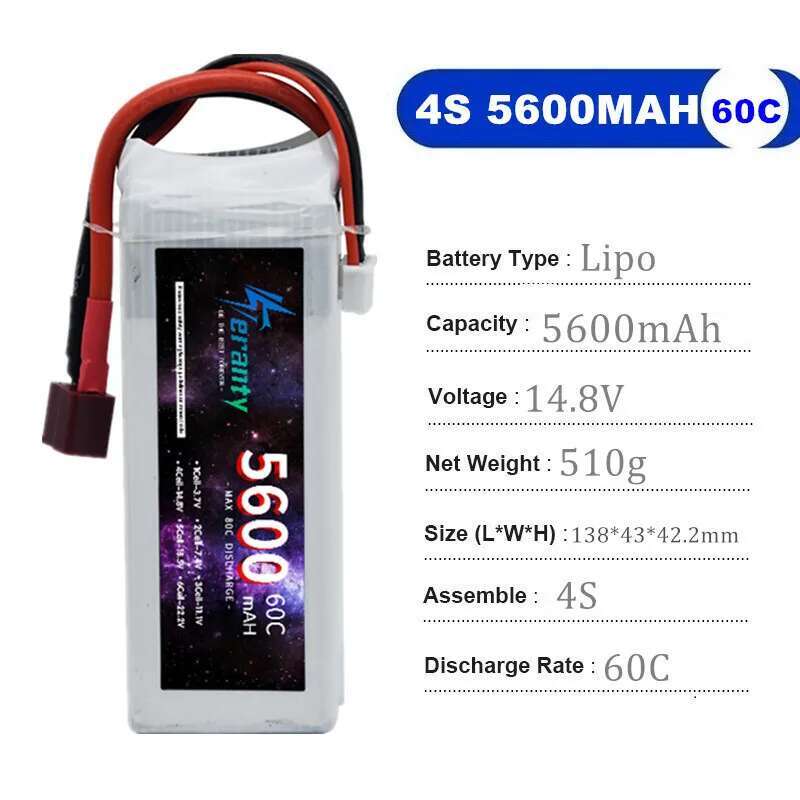 TERANTY 5600MAH 60C 2S 3S 4S 6 - Lipo Battery 4S 评论和价格
