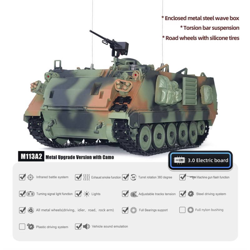 1/16 RC Tank M2412-C M113A2 AP - Rc Hobby Tank 评论和价格
